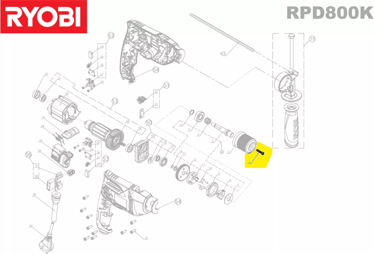 Vis de mandrin réf. 5131031880 Ryobi